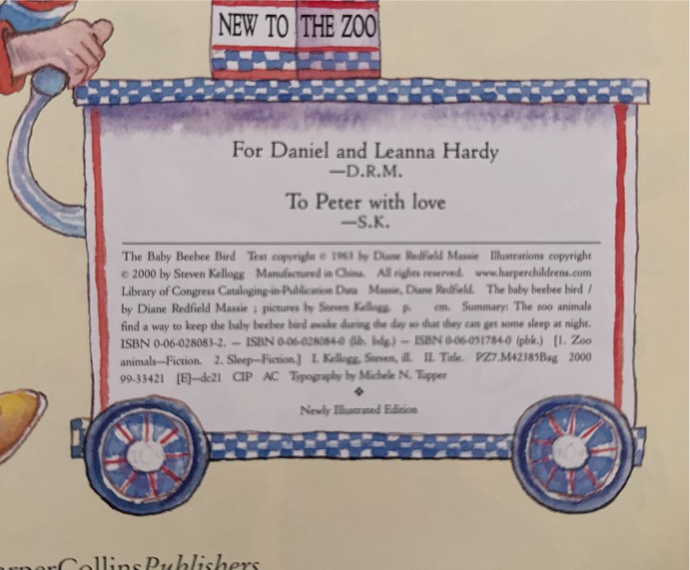 Baby Beebee Bird xG9- Animal Giraffe, The - Diane Redfield Massie (HarperCollins) book collectible [Barcode 9780060517847] - Main Image 3