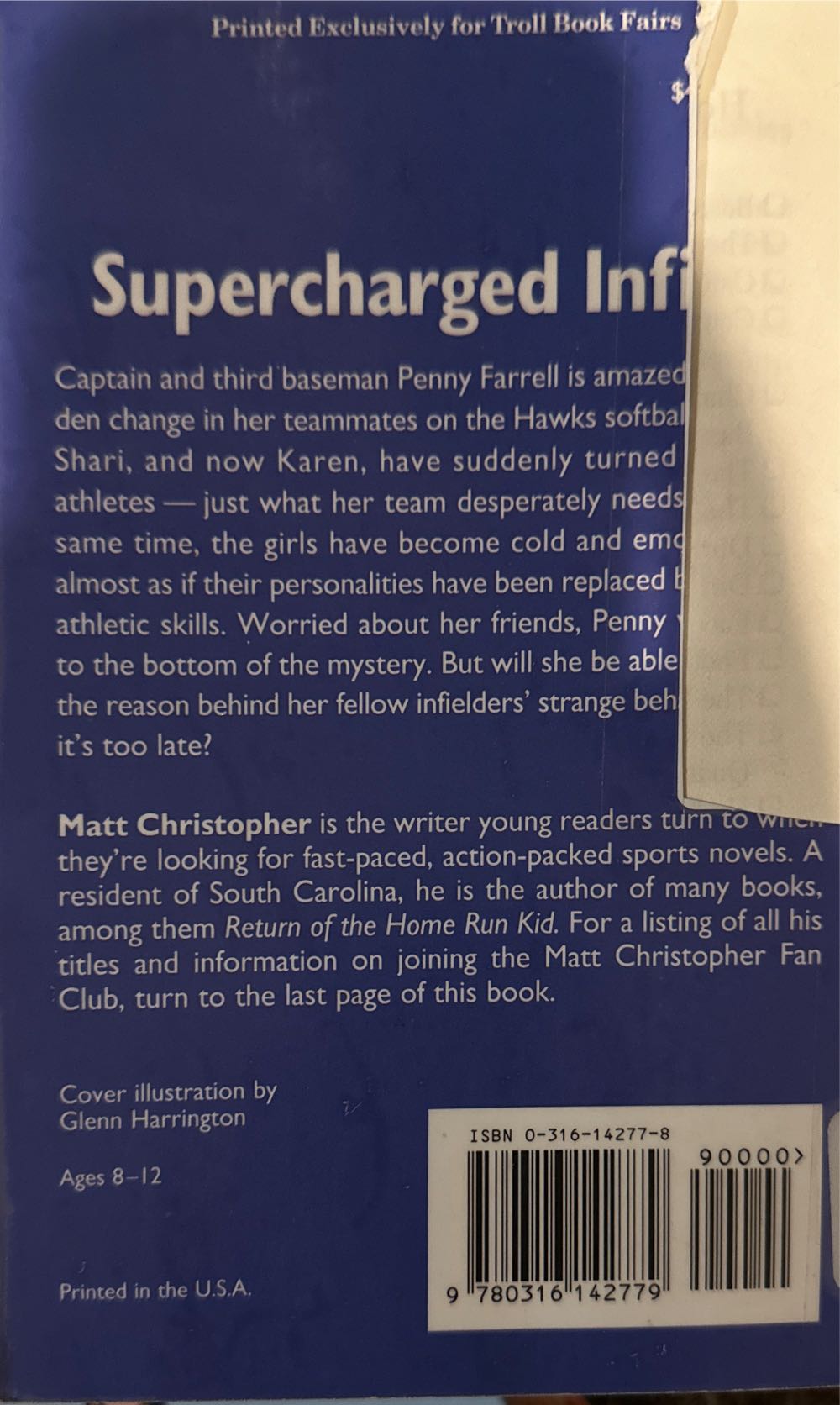 Supercharged Infield - Matt Christopher (Little, Brown & Company - Paperback) book collectible [Barcode 9780316142779] - Main Image 2
