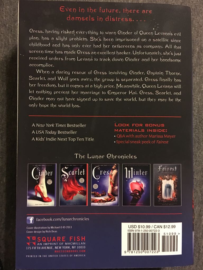 Cress - Marissa Meyer (Square Fish - Paperback) book collectible [Barcode 9781250007223] - Main Image 2