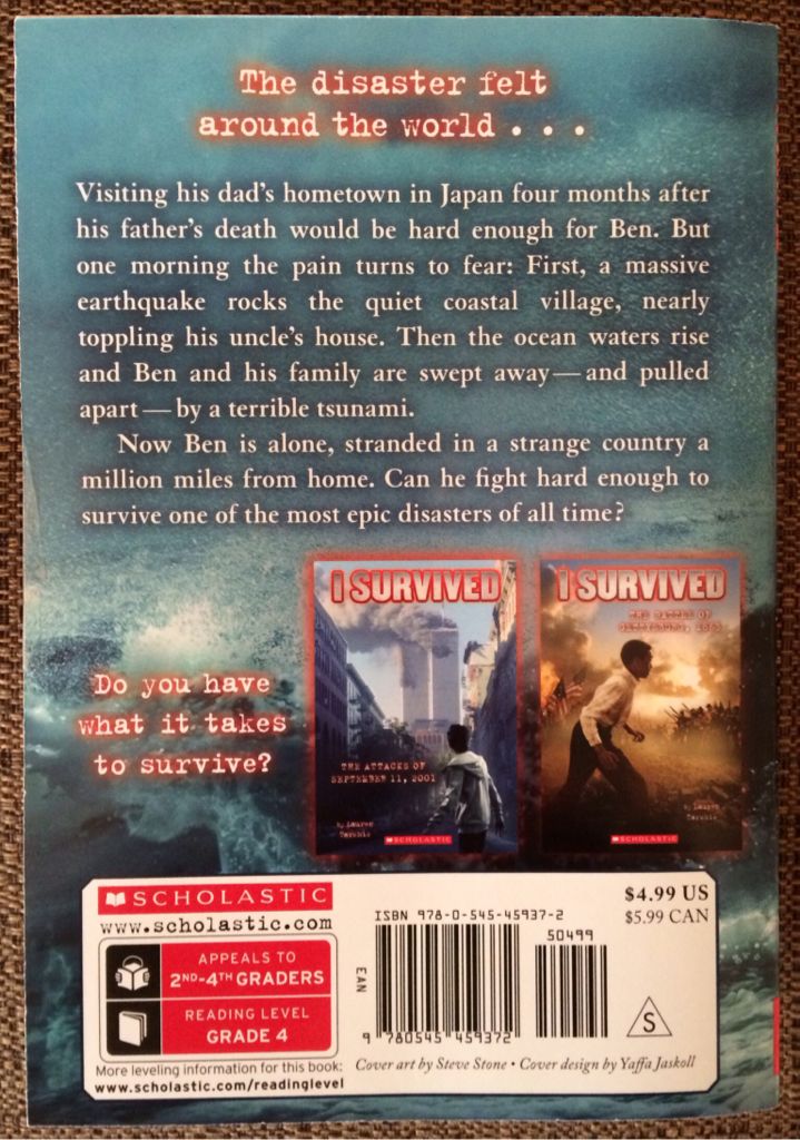 I Survived the Japanese Tsunami, 2011 - Lauren Tarshis (Scholastic Paperbacks - Paperback) book collectible [Barcode 9780545459372] - Main Image 2