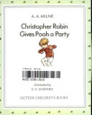Christopher Robin Gives Pooh A Party - A. A. Milne (Dutton Children’s Books - Hardcover) book collectible [Barcode 9780525447146] - Main Image 1