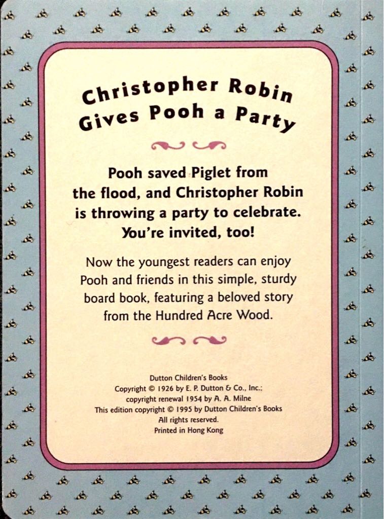 Christopher Robin Gives Pooh A Party - A. A. Milne (Dutton Children’s Books - Hardcover) book collectible [Barcode 9780525447146] - Main Image 2