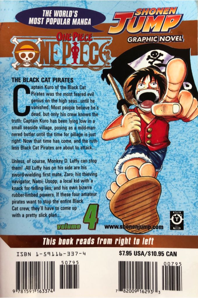 One Piece, Volume 4: The Black Cat Pirates - Eiichiro Oda (VIZ Media LLC - Paperback) book collectible [Barcode 9781591163374] - Main Image 2
