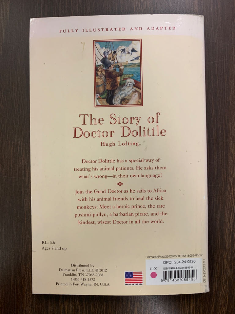 Story of Dr. Dolittle - Hugh Lofting (Dalamatian Press - Paperback) book collectible [Barcode 9781453055458] - Main Image 2