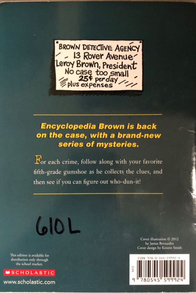 Encyclopedia Brown And The Case Of The Soccer Scheme - Donald J. Sobol (Scholastic) book collectible [Barcode 9780545599924] - Main Image 2