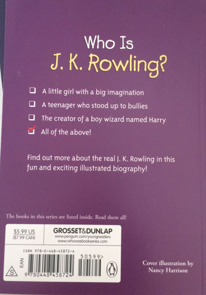 Who is J. K. Rowling? - Pam Pollack (Penguin Workshop - Paperback) book collectible [Barcode 9780448458724] - Main Image 2