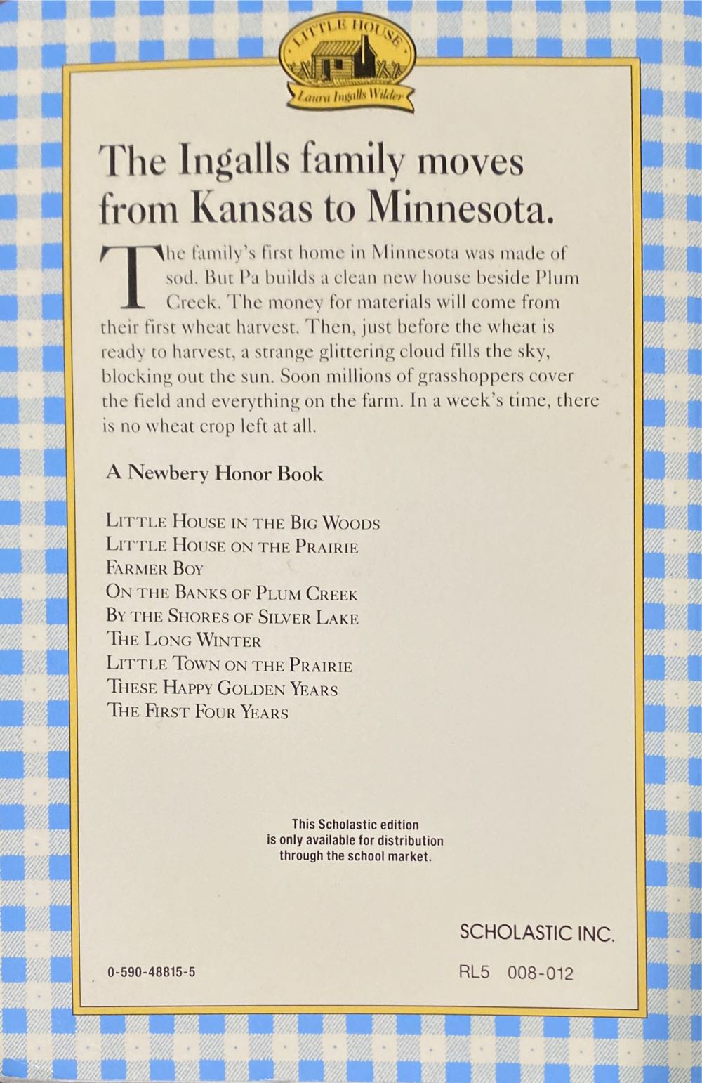 On the Banks of Plum Creek - Laura Ingalls Wilder (A Harper Trophy Book - Paperback) book collectible [Barcode 9780590488150] - Main Image 2