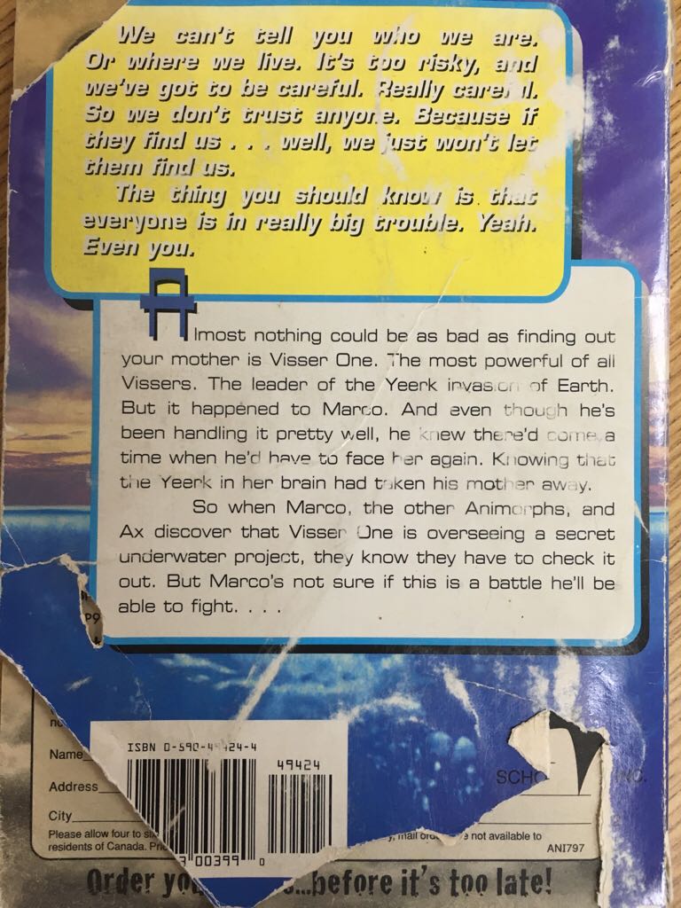 Animorphs #15 The Escape - K. A. Applegate (Scholastic Press - Paperback) book collectible [Barcode 9780590494243] - Main Image 2