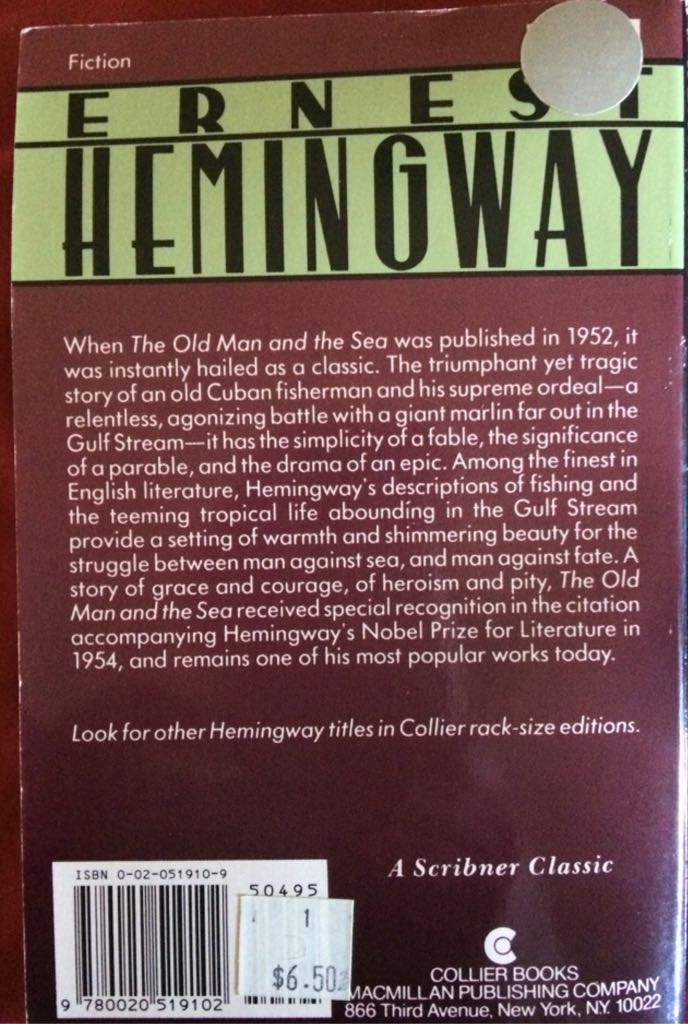 The Old Man and the Sea - Ernest Hemingway (Simon - Paperback) book collectible [Barcode 9780020519102] - Main Image 2