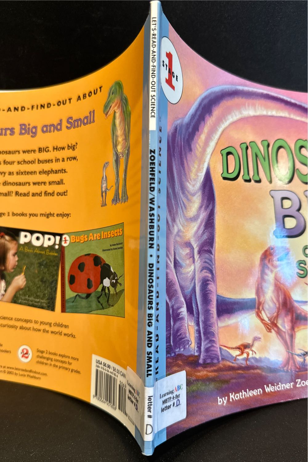 L1: Dinosaurs Big and Small (Let’s Read And Find Out Science) - Kathleen Weidner Zoehfeld (Harper Collins Publishers - Paperback) book collectible [Barcode 9780064451826] - Main Image 2