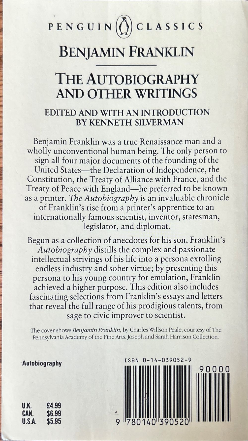 Benjamin Franklin - The Autobiography And Other Writings - Benjamin Franklin (Penguin Classics - Paperback) book collectible [Barcode 9780140390520] - Main Image 2