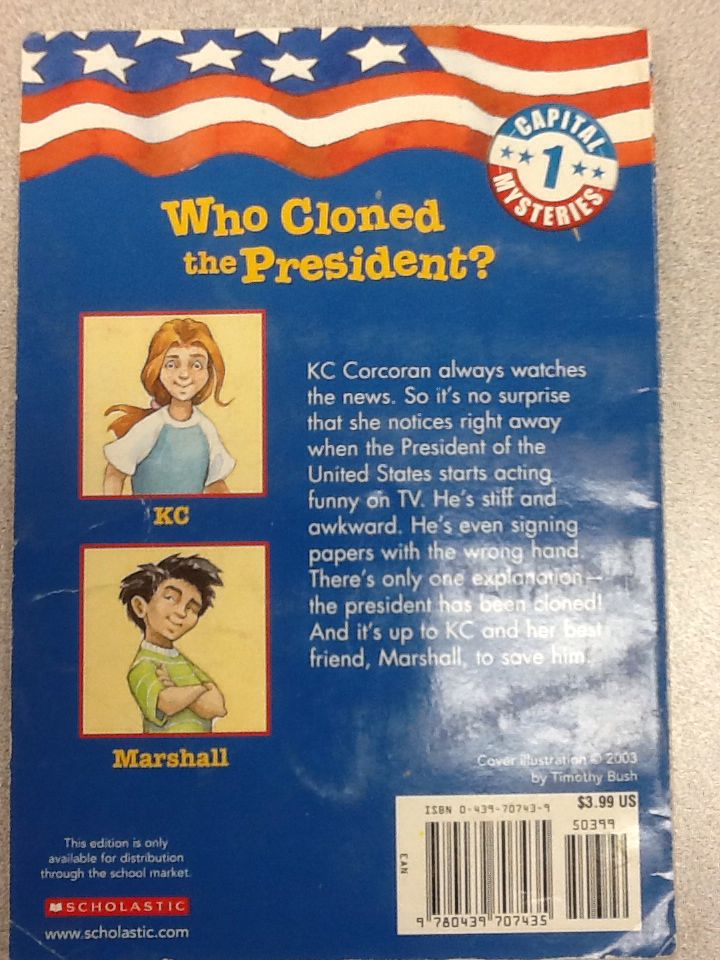 Who cloned the President? - Ron Roy book collectible [Barcode 9780439707435] - Main Image 2