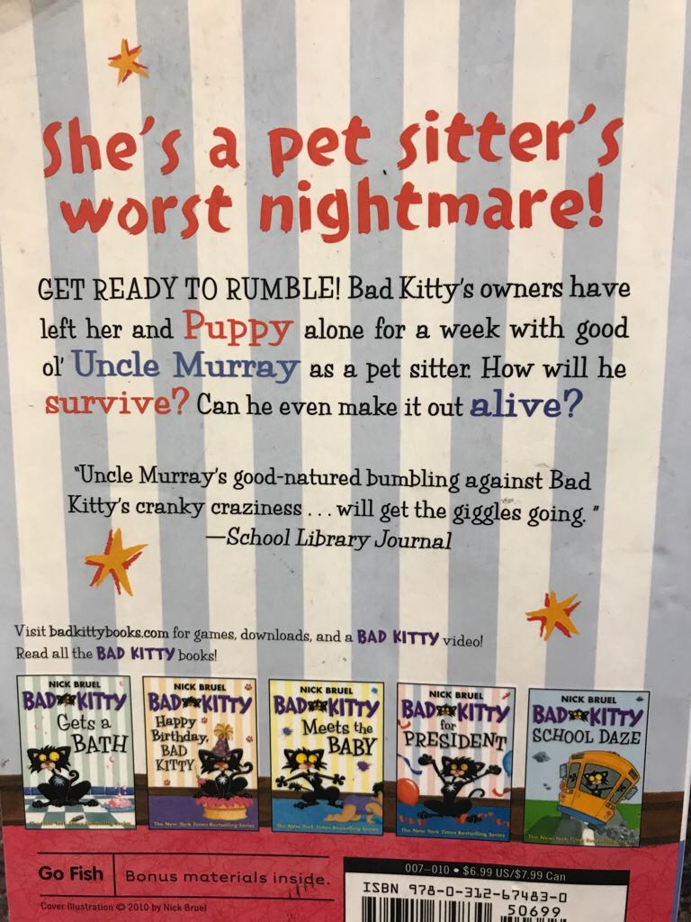 Bad Kitty #5: Vs. Uncle Murray Need 1 Graphic Novel - Nick Bruel (Roaring Book Press - Paperback) book collectible [Barcode 9780312674830] - Main Image 2