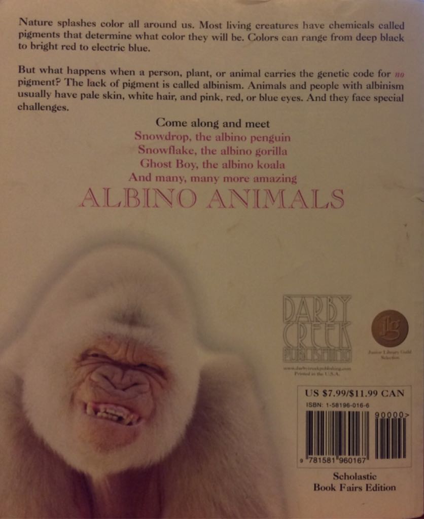 Albino Animals - Kelly Milner Halls (Darby Creek Publishing - Paperback) book collectible [Barcode 9781581960167] - Main Image 2
