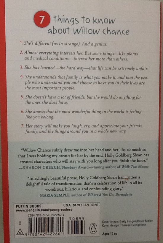 Counting by 7s - Holly Goldberg Sloan (Dial Books for Young Readers - Paperback) book collectible [Barcode 9780142422861] - Main Image 2
