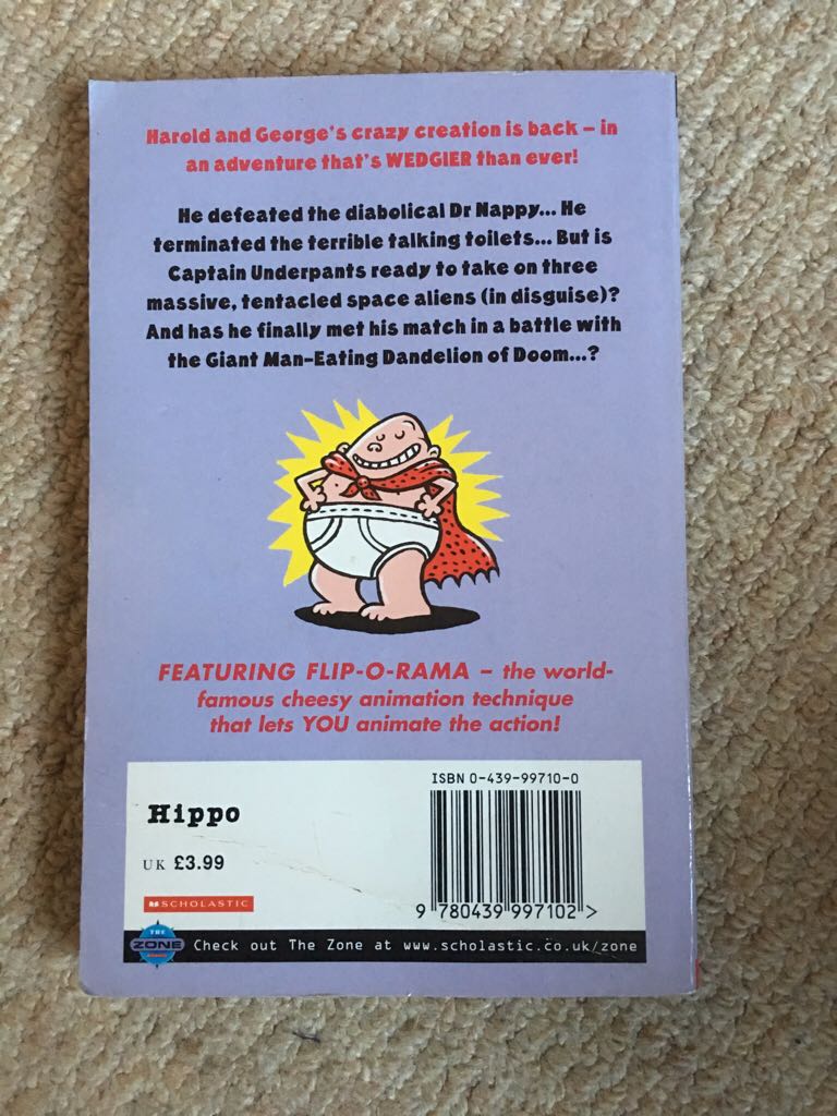 Captain Underpants 03: Captain Underpants and the Invasion of the Incredibly Naughty Cafeteria Ladies From Space - Dav Pilkey (A Scholastic Press - Paperback) book collectible [Barcode 9780439997102] - Main Image 2