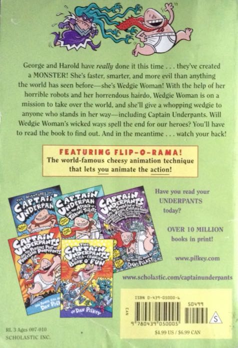 Captain Underpants And The Wrath Of The Wicked Wedgie Woman - Dav Pilkey (Blue Sky Press - Paperback) book collectible [Barcode 9780439050005] - Main Image 2