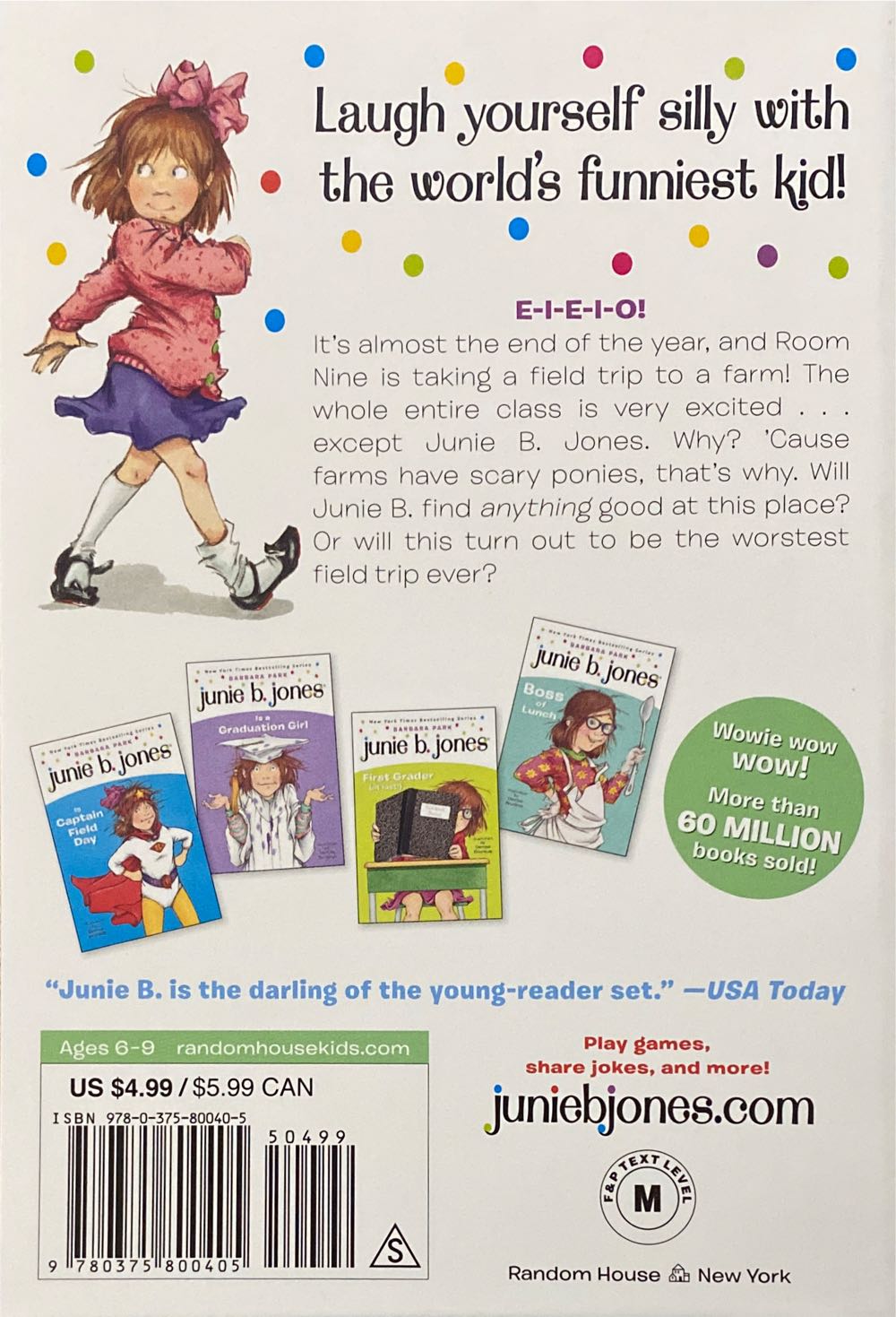 Junie B. Jones Has A Peep In Her Pocket - Barbara Park (Scholastic Inc. - Paperback) book collectible [Barcode 9780375800405] - Main Image 2