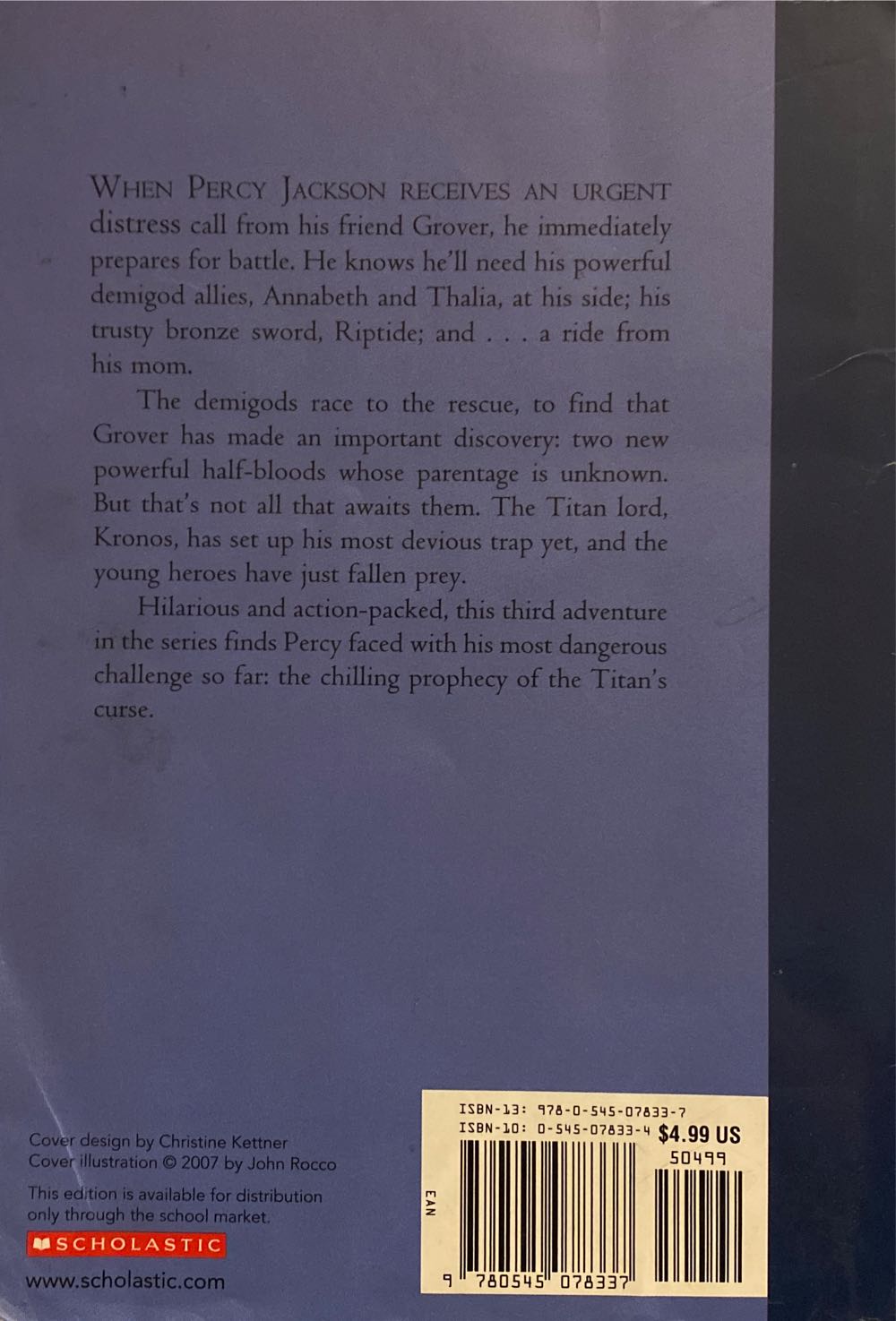 Percy Jackson & The Olympians #3: The Titan’s Curse - Rick Riordan (Also large Paperback - eBook) book collectible [Barcode 9780545078337] - Main Image 2