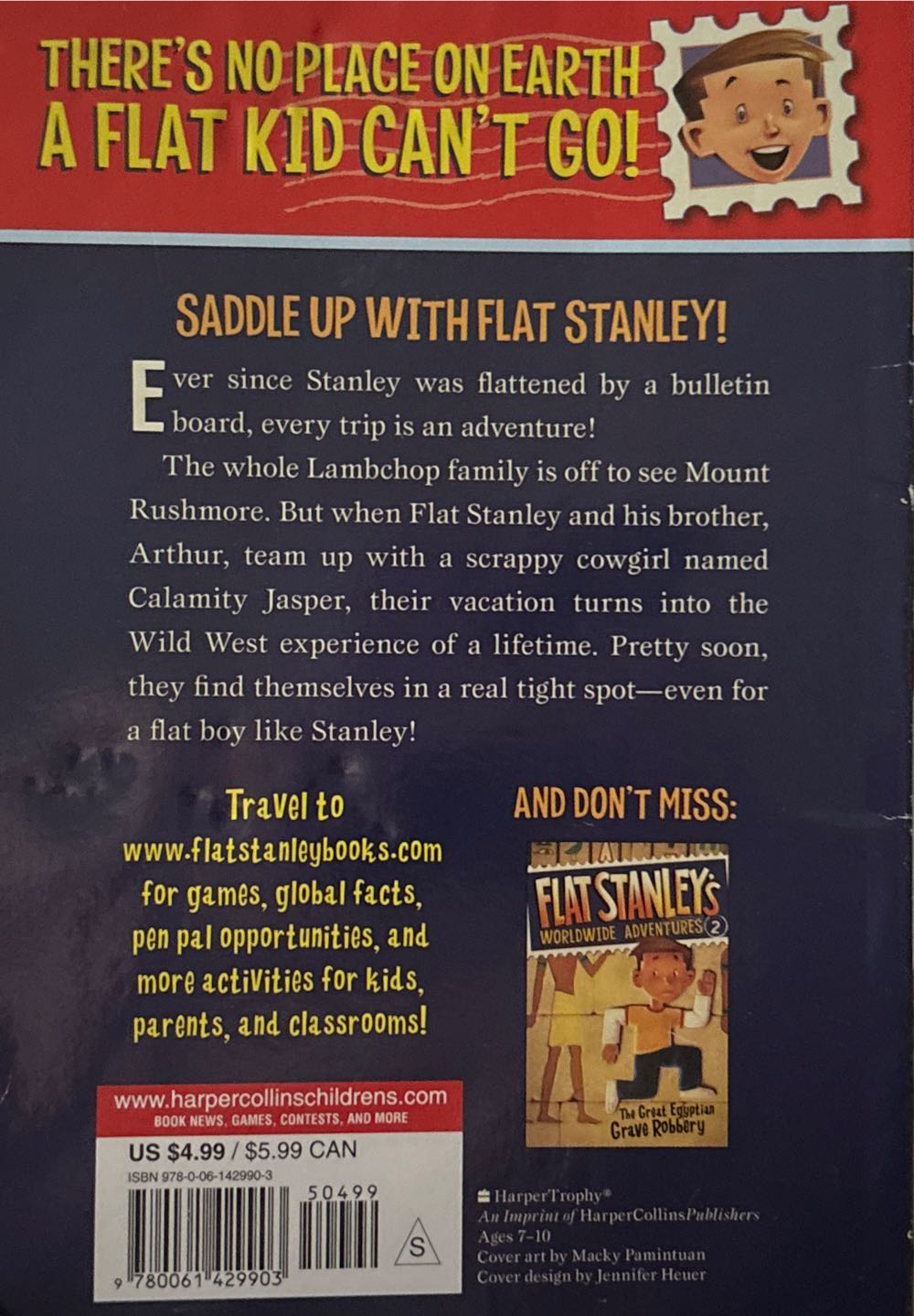 Flat Stanley’s Worldwide Adventures #1: The Mount Rushmore Calamity - Jeff Brown (HarperCollins - Paperback) book collectible [Barcode 9780061429903] - Main Image 2