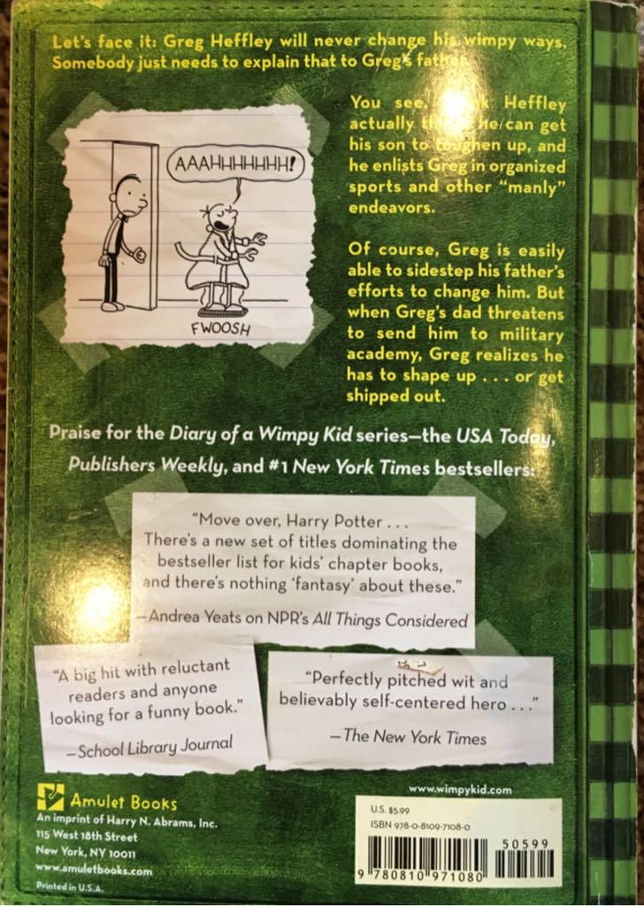 Diary Of A Wimpy Kid 3: The Last Straw - (K3) Jeff Kinney (Amulet Books - Thermal Bind) book collectible [Barcode 9780810971080] - Main Image 2