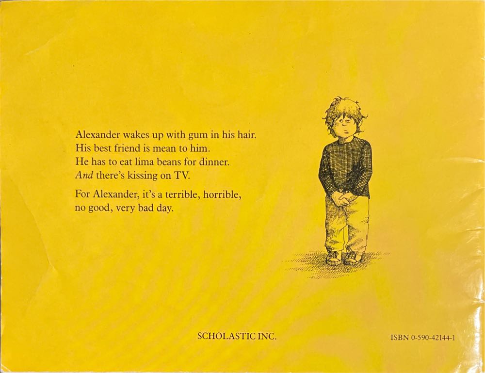 Alexander And The Terrible Horrible No Good Very Bad Day - Judith Viorst (Scholastic - Hardcover) book collectible - Main Image 2