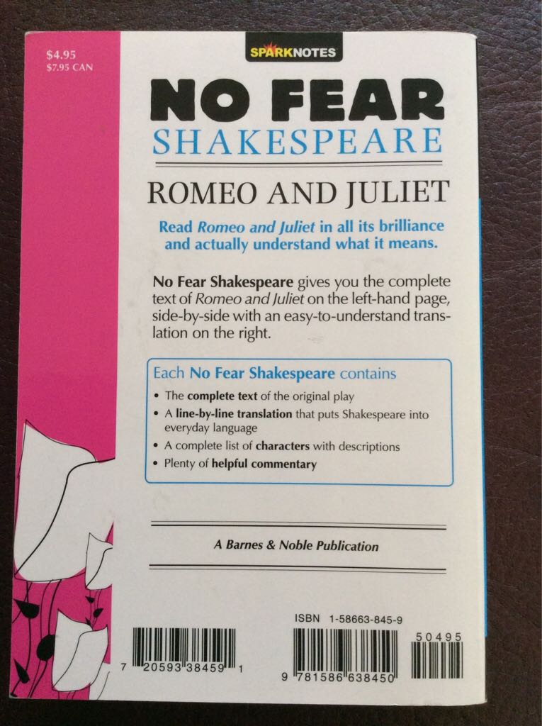 Romeo and Juliet (No Fear Shakespeare) - William Shakespeare (Spark Notes - Paperback) book collectible [Barcode 9781586638450] - Main Image 2