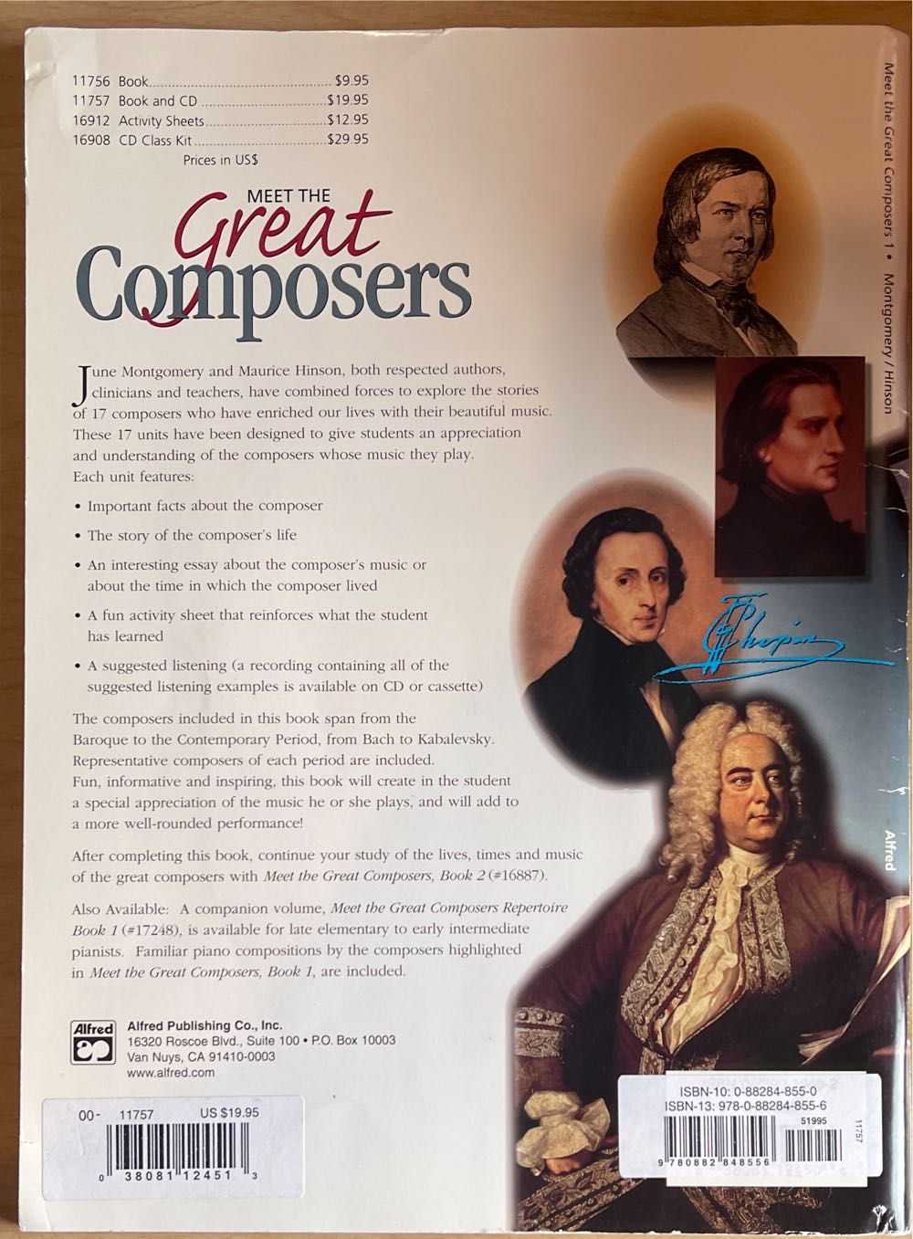 Meet The Great Composers - June Montgomery (Alfred Music Publishing - Paperback) book collectible [Barcode 9780882848556] - Main Image 2