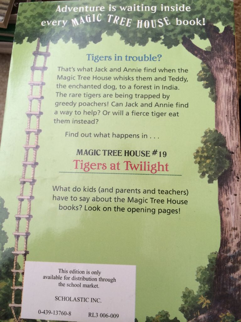 Magic Tree House #19: Tigers at Twilight - Mary Pope Osborne (Scholastic, Inc. - Paperback) book collectible [Barcode 9780439137607] - Main Image 2