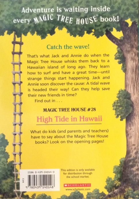 MTH 28: High Tide In Hawaii - Mary Pope Osborne (Scholastic Inc. - Paperback) book collectible [Barcode 9780439540148] - Main Image 2