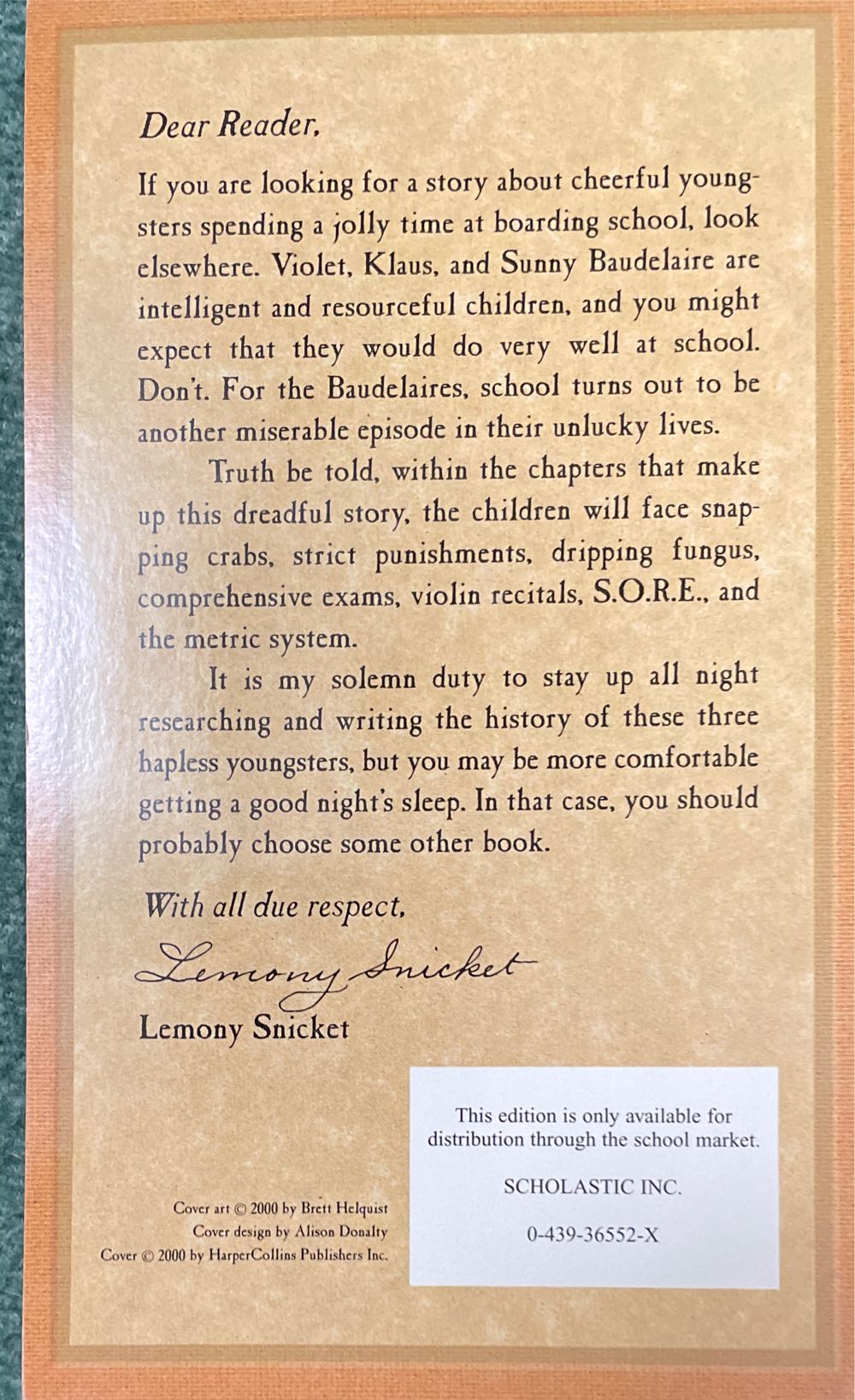 A Series Of Unfortunate Events #5: The Austere Academy - Lemony Snicket (Scholastic, Inc. - Paperback) book collectible [Barcode 9780439365529] - Main Image 2