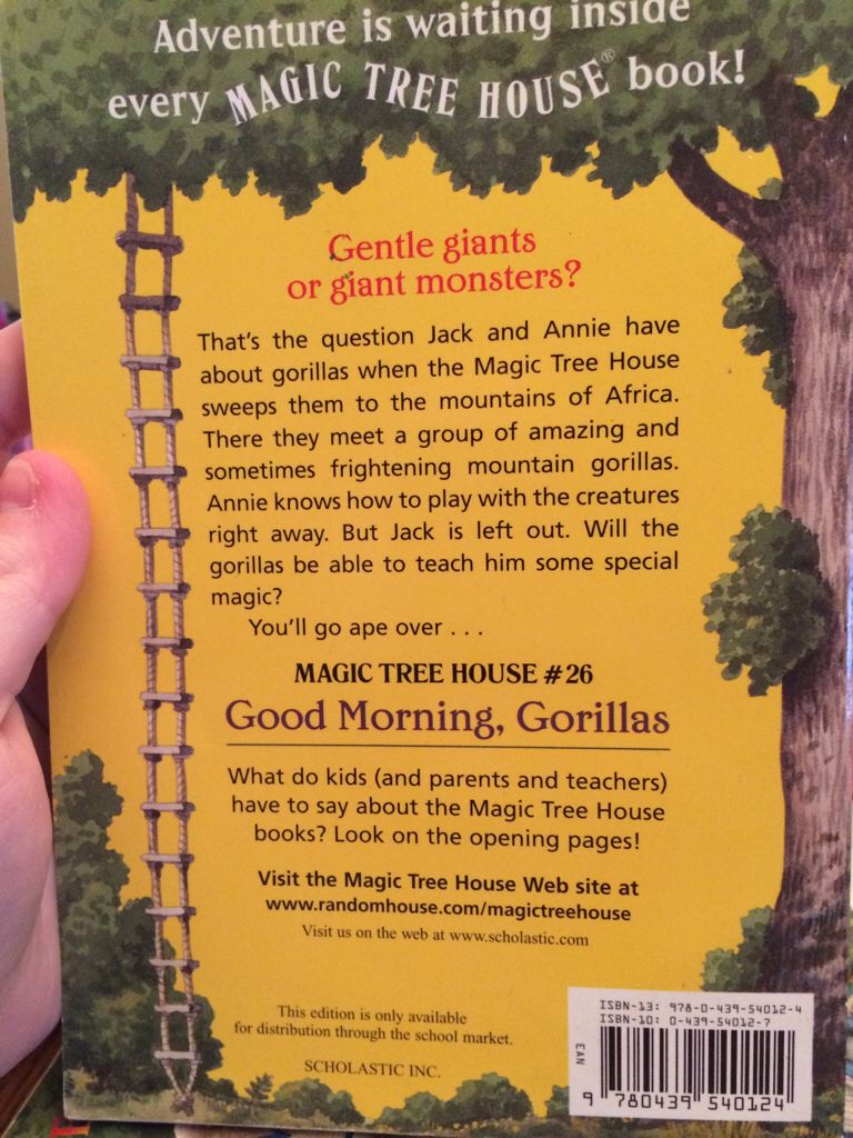 Magic Tree House #26: Good Morning, Gorillas - Mary Pope Osborne (A Scholastic Press - Paperback) book collectible [Barcode 9780439540124] - Main Image 2