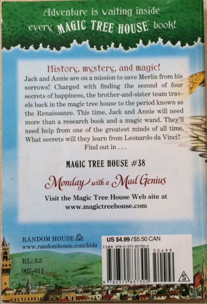 Magic Tree House #38: Monday With A Mad Genius - Sal Murdocca (A Random House Book - Paperback) book collectible [Barcode 9780375837302] - Main Image 2