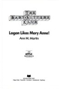 Baby-sitters Club: Logan Likes Mary Anne!