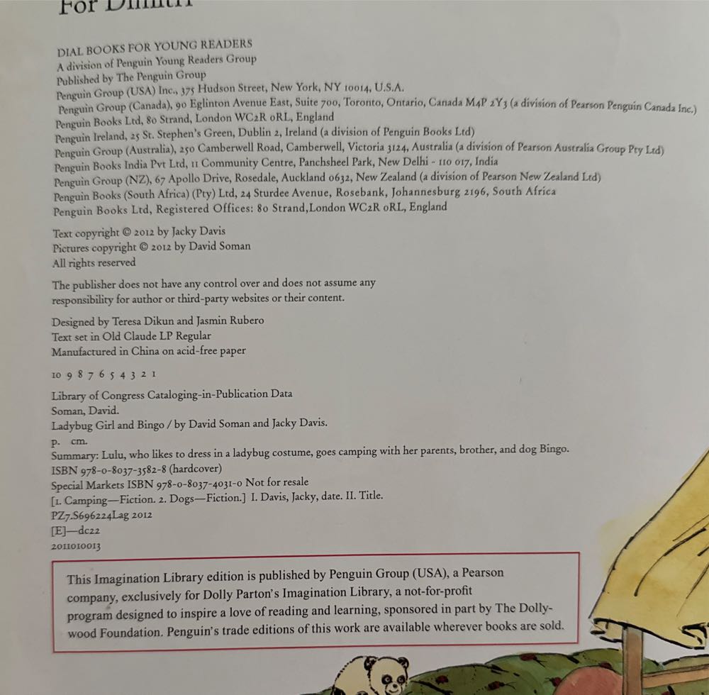 Ladybug Girl and Bingo - Jacky Davis (Dial Books for Young Readers (an imprint of Penguin Group USA) - Paperback) book collectible [Barcode 9780803740310] - Main Image 3