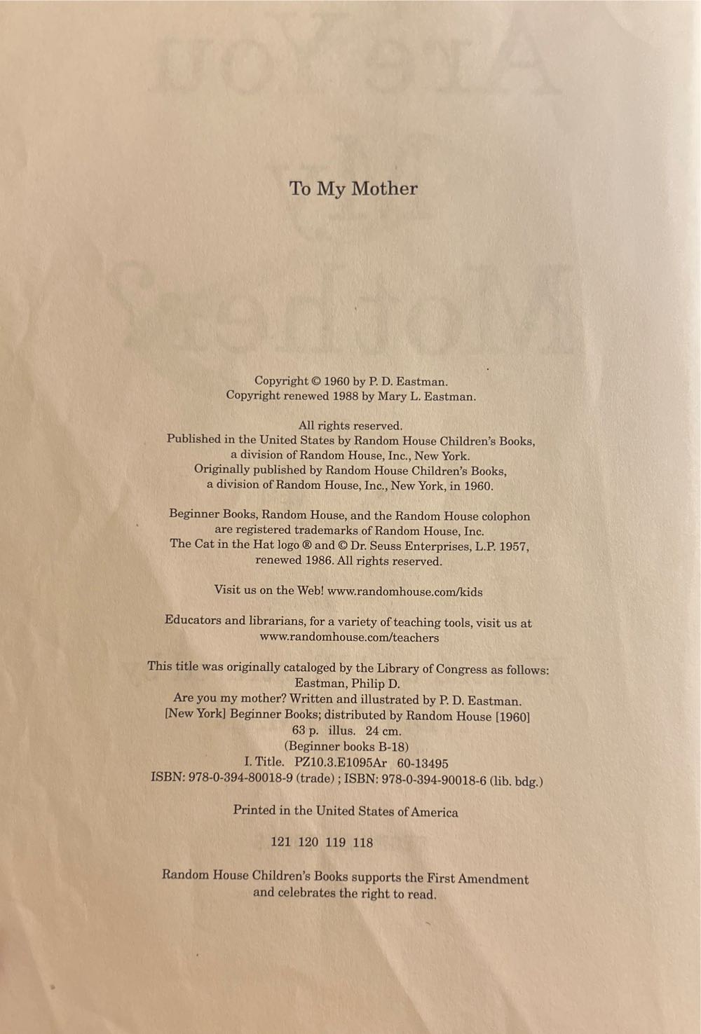 Are you my mother? - P. D. Eastman (Random House Books for Young Readers - Hardcover) book collectible [Barcode 9780394800189] - Main Image 4