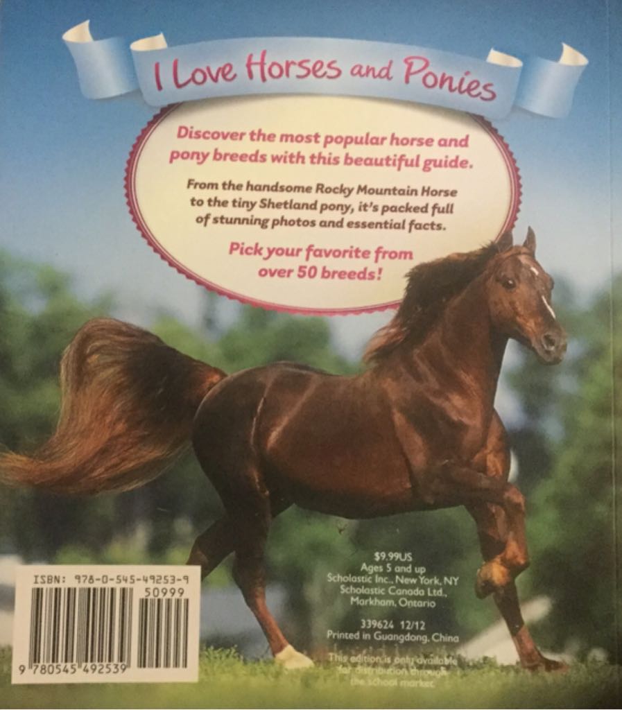I Love Horses and Ponies - Nicola Jane Swinney (- Paperback) book collectible [Barcode 9780545492539] - Main Image 2