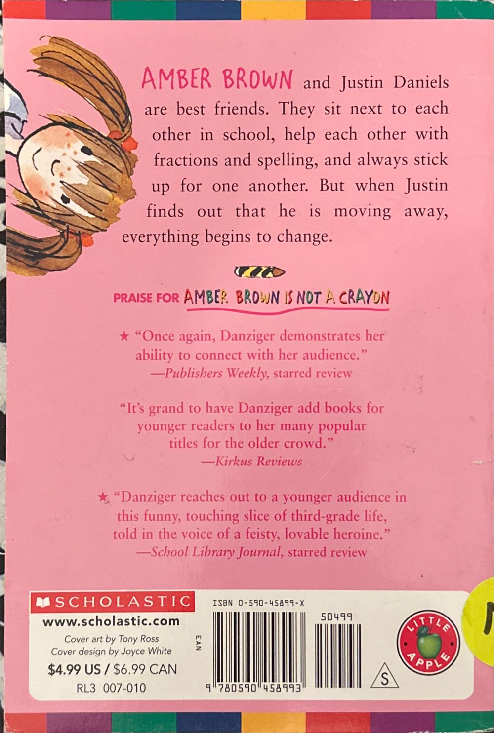 Amber Brown #1: Amber Brown Is Not a Crayon - Paula Danziger (Scholastic Paperbacks - Trade Paperback) book collectible [Barcode 9780590458993] - Main Image 2