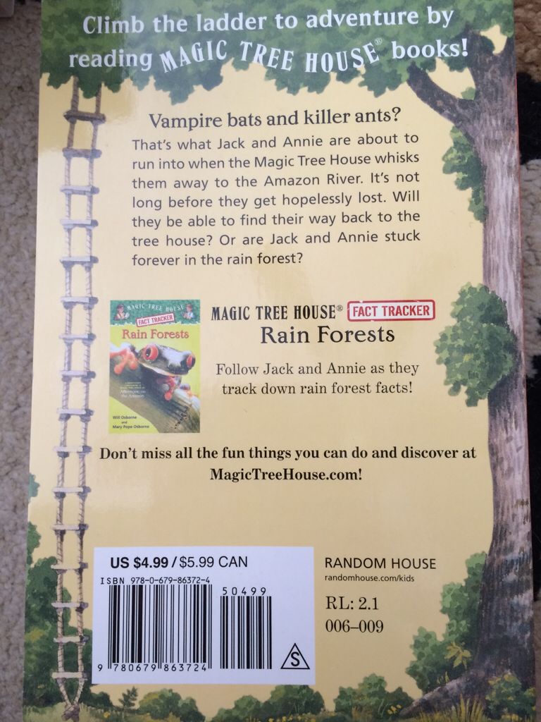Magic Tree House #6: Afternoon on the Amazon - Mary Pope Osborne (Random House - Paperback) book collectible [Barcode 9780679863724] - Main Image 2