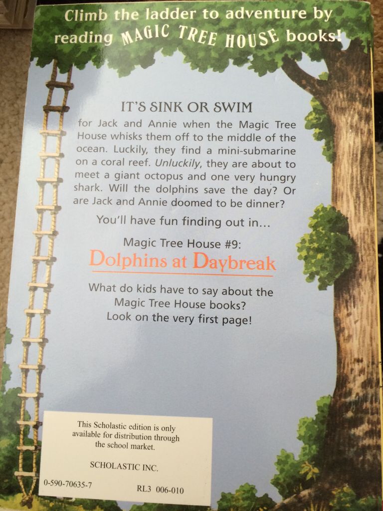 Magic Tree House #9 Dolphins At Daybreak - Mary Pope Osborne (Scholastic Inc. - Paperback) book collectible [Barcode 9780590706353] - Main Image 2