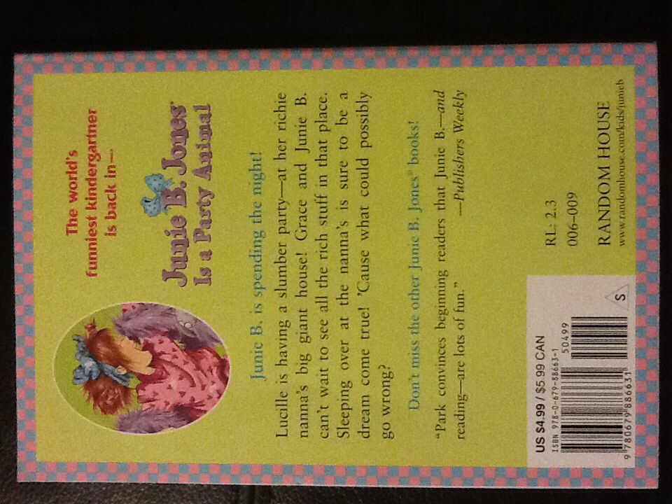 Junie B. Jones: Is a Party Animal #10 - Barbara Park (Random House Books for Young Readers - Paperback) book collectible [Barcode 9780679886631] - Main Image 2