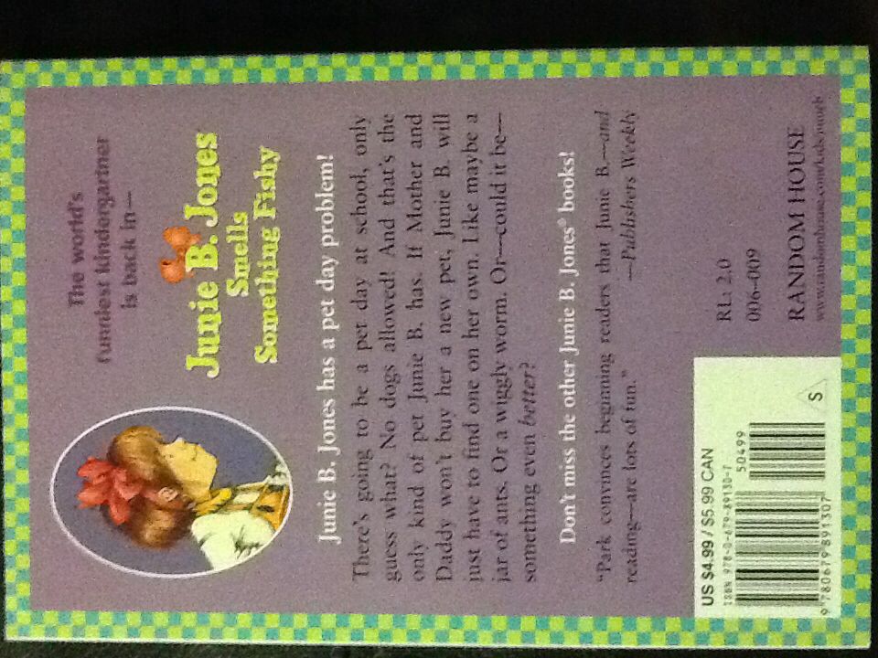 Junie B. Jones Smells Something Fishy - Barbara Park (Random House - Paperback) book collectible [Barcode 9780679891307] - Main Image 2
