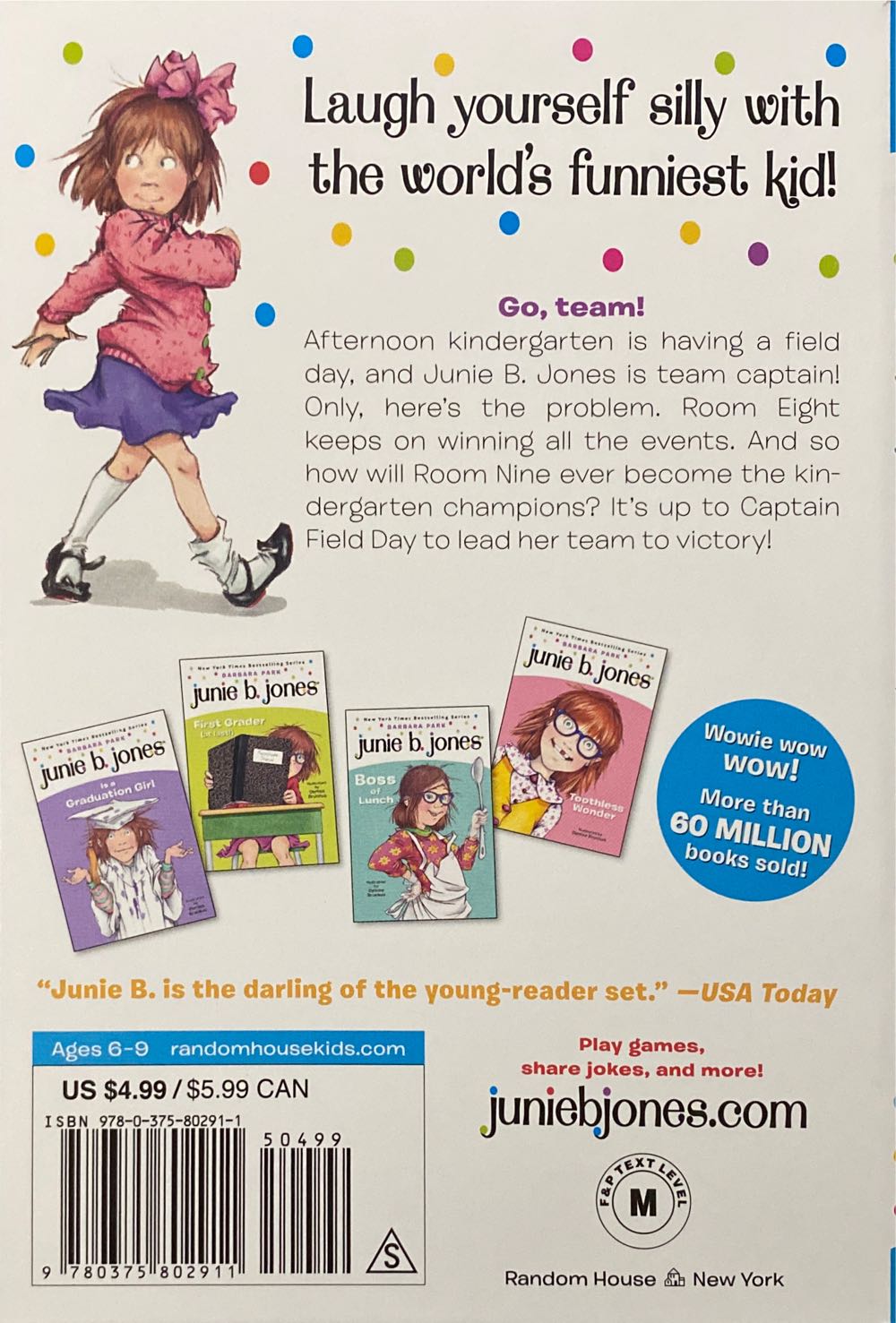 Junie B. Jones Is Captain Field Day - Barbara Park (Random House Books for Young Readers - Paperback) book collectible [Barcode 9780375802911] - Main Image 2