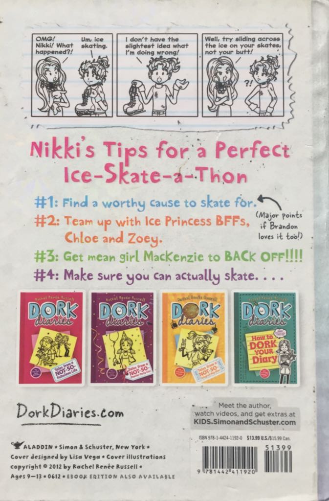 Dork Diaries #4: Tales From A Not-So-Graceful Ice Princess - Rachel Renee Russell (Aladdin - Hardcover) book collectible [Barcode 9781442411920] - Main Image 2