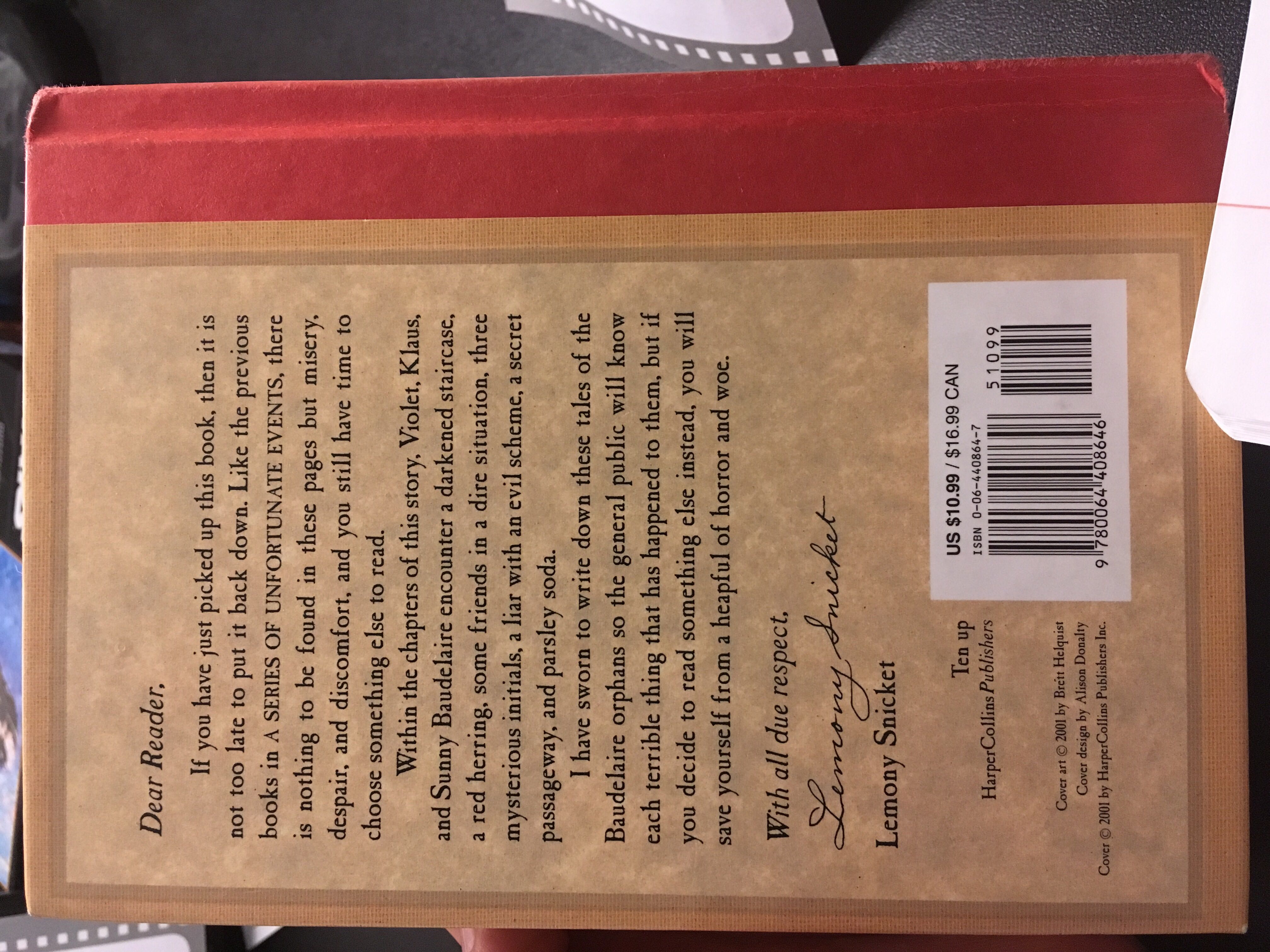 A Series of Unfortunate Events #6: The Ersatz Elevator - Lemony Snicket (Harper Collins - Hardcover) book collectible [Barcode 9780064408646] - Main Image 3