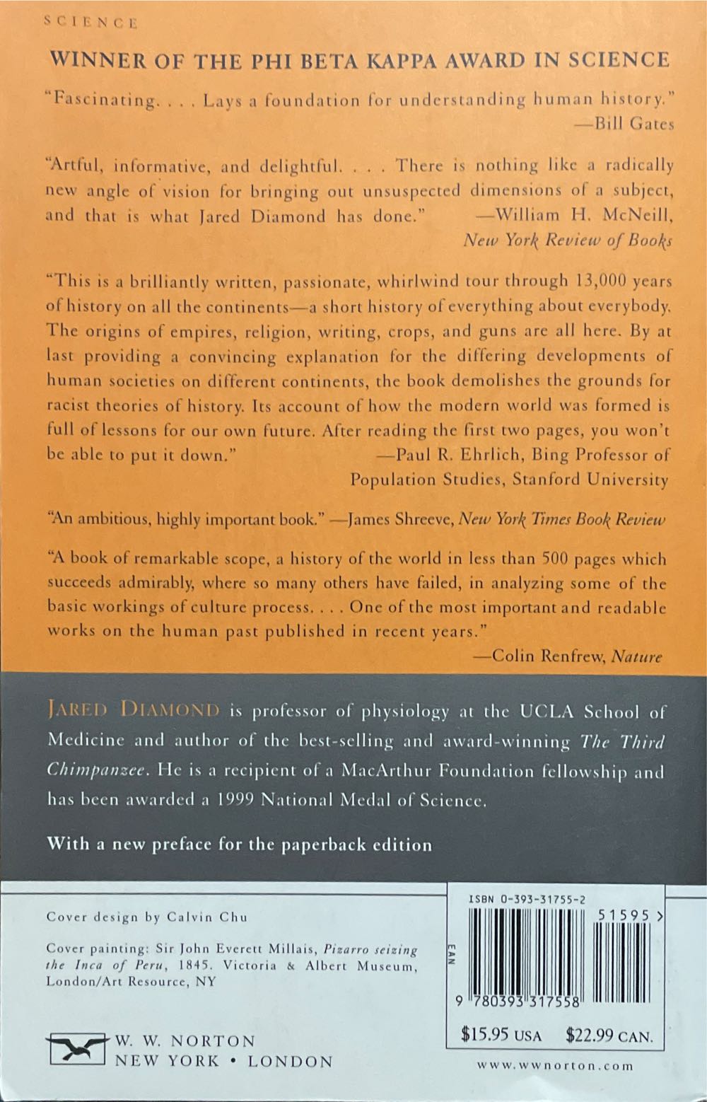 Guns, Germs, and Steel: The Fates of Human Societies - Jared Diamond (W.W. Norton - Paperback) book collectible [Barcode 9780393317558] - Main Image 4