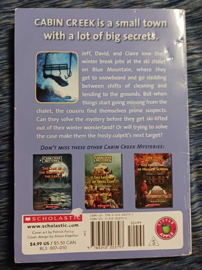 Cabin Creek Mysteries #5 Blizzard on Blue Mountain - Kristiana Gregory (Scholastic Paperbacks) book collectible [Barcode 9780545003797] - Main Image 2