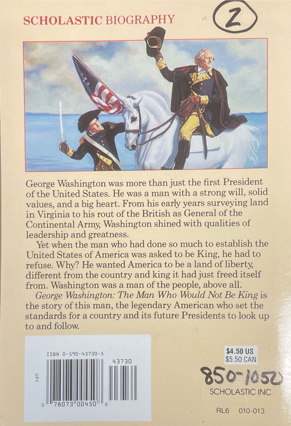 George Washington: The Man Who Would Not Be King - Stephen Krensky (Scholastic, Inc. - Paperback) book collectible [Barcode 9780590437301] - Main Image 2