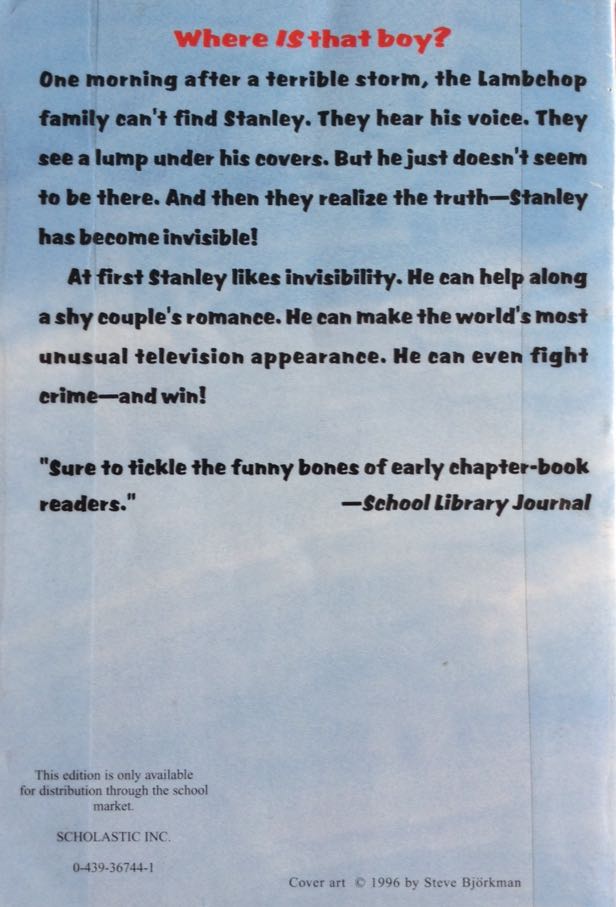 Flat Stanley: Invisible Stanley - Jeff Brown (- Paperback) book collectible [Barcode 9780439367448] - Main Image 2