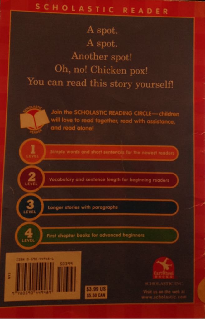 Itchy, Itchy Chicken Pox xG38- Human (Kids + Boy) - Grace Maccarone (Scholastic Inc. - Paperback) book collectible [Barcode 9780590449489] - Main Image 2